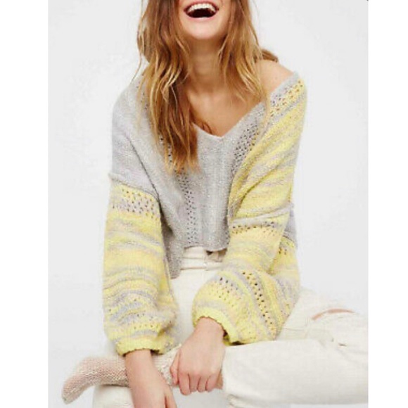 Free People Sweaters - Free People Amethysts Sweater Wide Grey